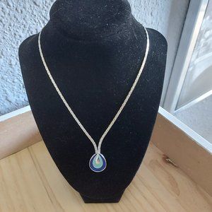 Vintage D'Orlan Aqua & Mint Teardrop Necklace